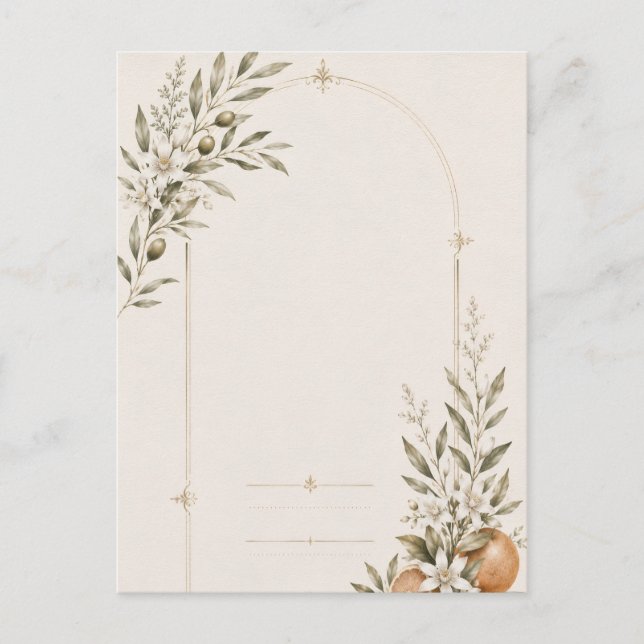 Romantic Vineyard Wedding Stationery  Postcard (Front)