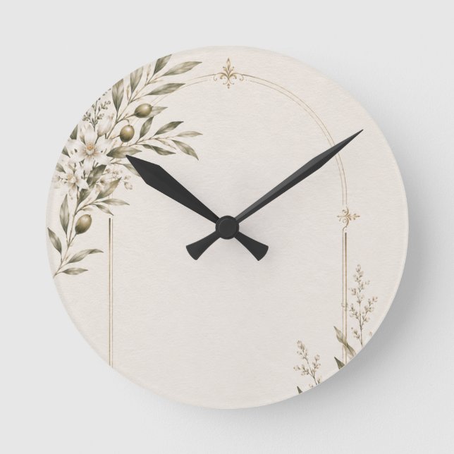 Romantic Vineyard Wedding Stationery  Round Clock (Front)