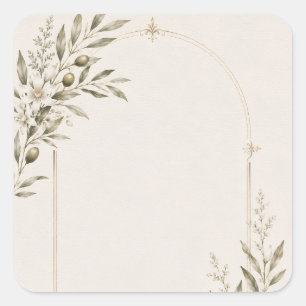 Romantic Vineyard Wedding Stationery Square Sticker