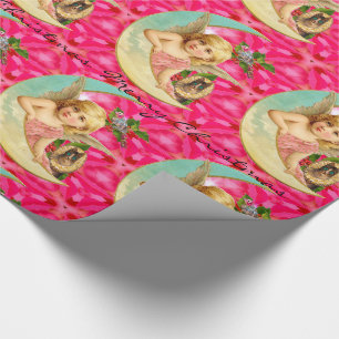 Romantic Vintage Angel 2 with Cat Victorian  Wrapping Paper