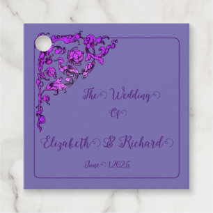 Romantic, Vintage, Antique Purple Wedding Favour Tags