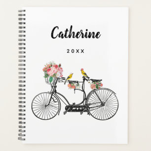 Romantic Vintage Bicycle Flowers & Birds Planner