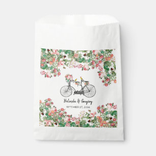 Romantic Vintage Bicycle Flowers & Birds Wedding  Favour Bags
