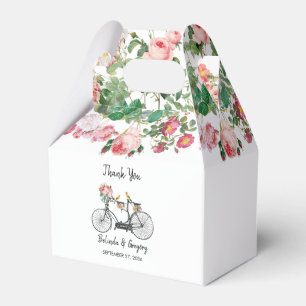 Romantic Vintage Bicycle Flowers & Birds Wedding Favour Box