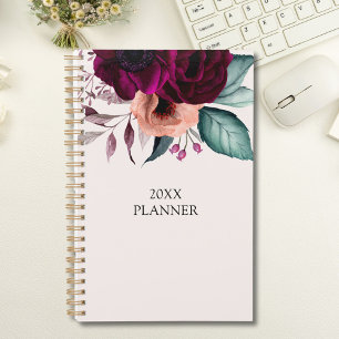 Romantic Vintage Boho Purple Flowers 2025 Planner