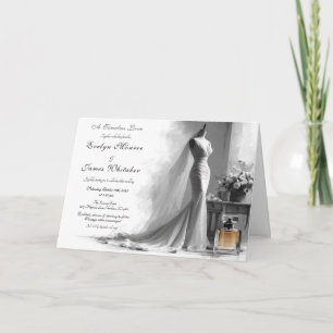 Romantic Vintage Bridal Sketch Wedding Invitation