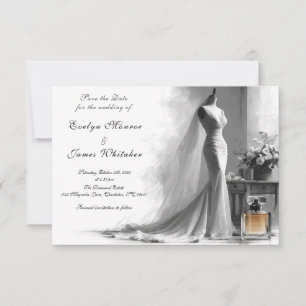 Romantic Vintage Bridal Wedding Save the date