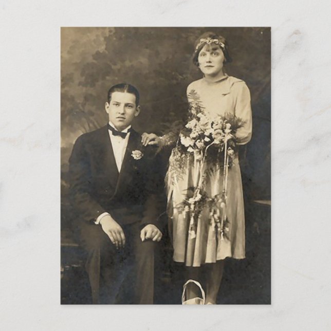 Romantic Vintage Bride and Groom Cards and Gifts (Front)