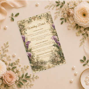 Romantic Vintage Calla Lily Wedding Enclosure Card