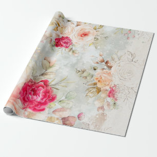 *~* Romantic Vintage Classic Rustic Flowers AR26 Wrapping Paper