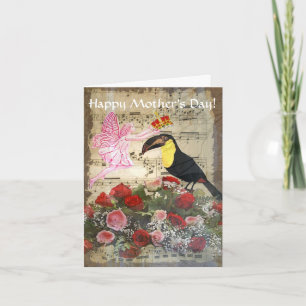 Romantic vintage collage mothers day card