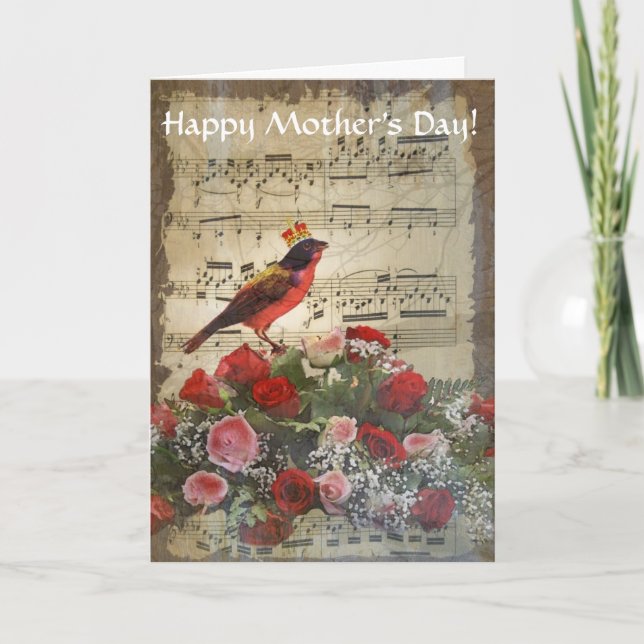 Romantic vintage collage mothers day card (Front)