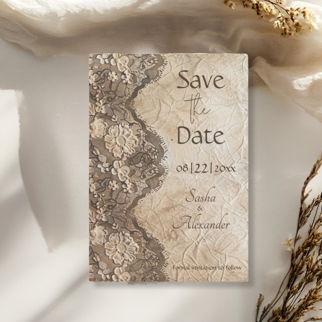 Romantic Vintage Country Lace Save The Date (Creator Uploaded)