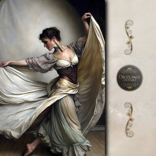 Romantic Vintage Dancer in Flowing Dress Decoupage Tissue Paper