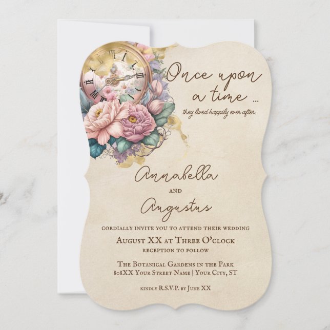 Romantic Vintage Fairytale Invitation (Front)