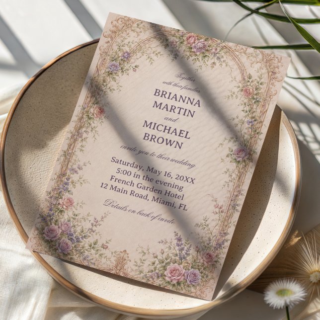 Romantic Vintage Floral Arch Invitation (Creator Uploaded)