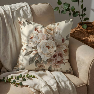 Romantic Vintage Floral Bouquet Pattern Cushion