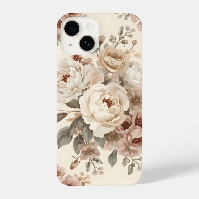 Romantic Vintage Floral Bouquet Pattern iPhone Case (Back)