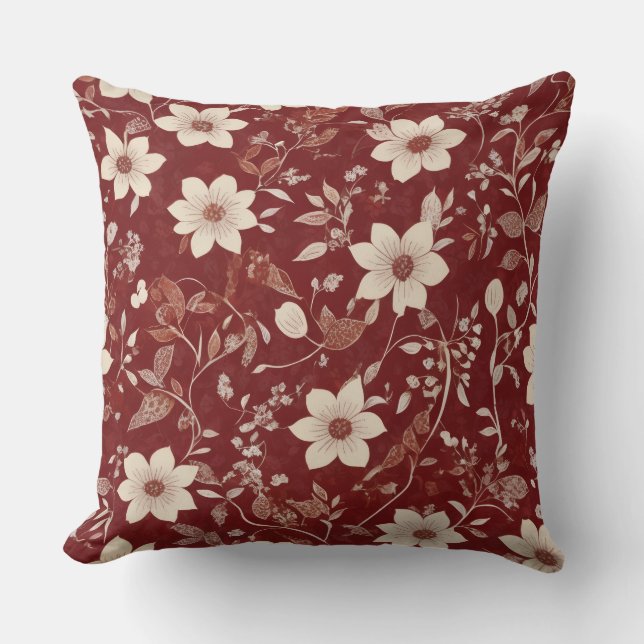 Romantic Vintage Floral Cushion (Front)