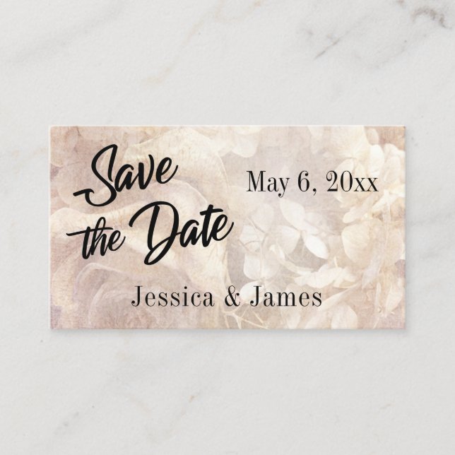 Romantic, Vintage, Floral Save the Date Card (Front)