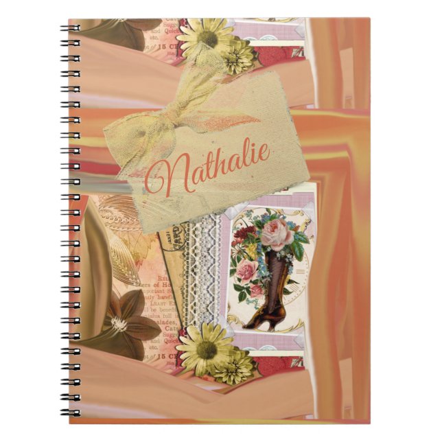 Romantic Vintage floral scrapbook    Notebook (Front)