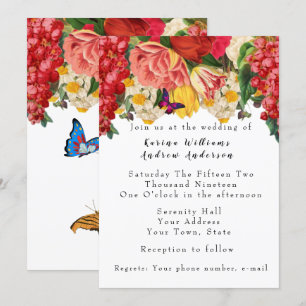 Romantic Vintage Floral Wedding Invitation