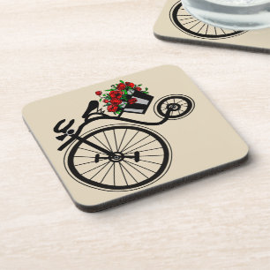 Romantic Vintage Flowers Bike Coaster - Your Colou