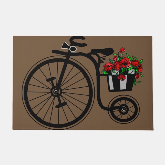 Romantic Vintage Flowers Bike Doormat (Front)