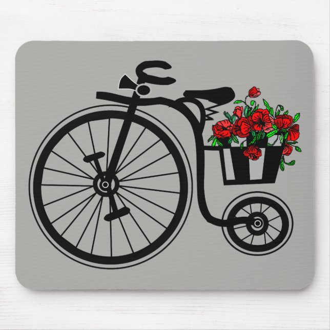 Romantic Vintage Flowers Bike Mouse Mat (Front)