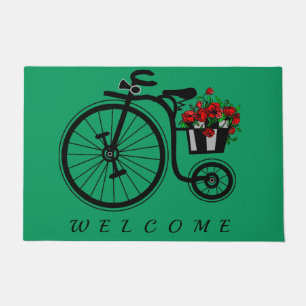 Romantic Vintage Flowers Bike - Welcome Doormat