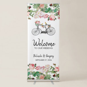 Romantic Vintage Flowers Wedding Welcome Sign