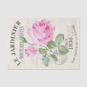 Romantic Vintage French Pink Peony Flower Tissue Paper