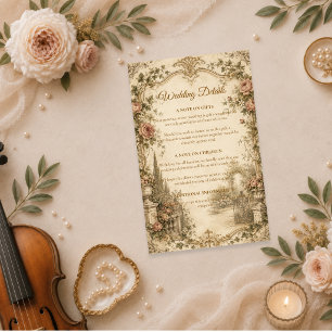 Romantic Vintage Garden Wedding Enclosure Card