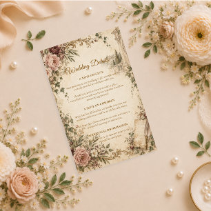 Romantic Vintage Garden Wedding Enclosure Card