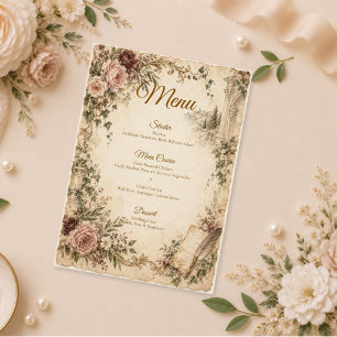 Romantic Vintage Garden Wedding Menu