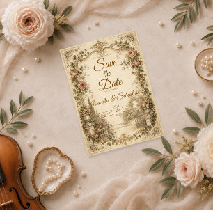 Romantic Vintage Garden Wedding Save The Date