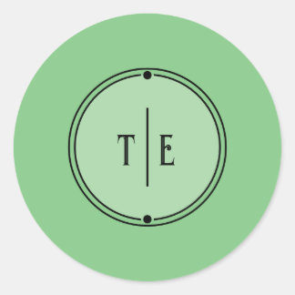 Romantic Vintage Inspired Pale Green Wedding Classic Round Sticker