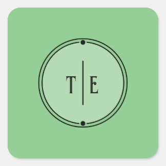 Romantic Vintage Inspired Pale Green Wedding Square Sticker