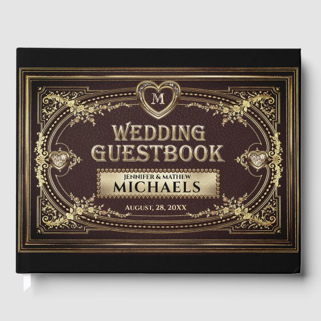 Romantic  Vintage Look Guest Book (Front)