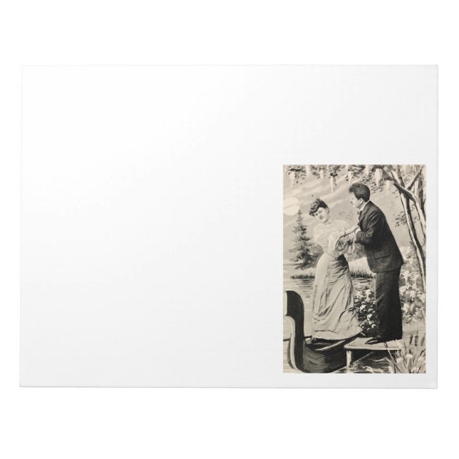 Romantic vintage lovers on a boat notepad (Front)
