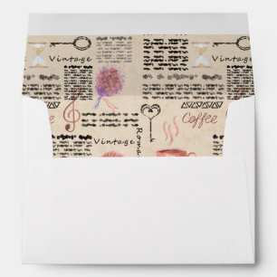 Romantic vintage newspaper envelope