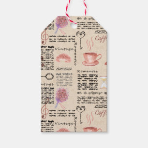 Romantic vintage newspaper gift tags