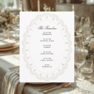 Romantic Vintage Oval Lace Frame Wedding  Enclosure Card