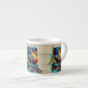 Romantic vintage Paris collage Espresso Cup
