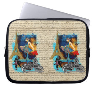 Romantic vintage Paris collage Laptop Sleeve