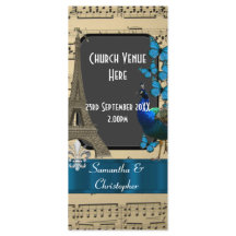 Romantic vintage Paris wedding program
