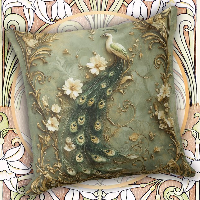 Romantic Vintage Peacock Cushion (Creator Uploaded)