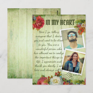 Romantic Vintage Photo Collage Love Message Postcard