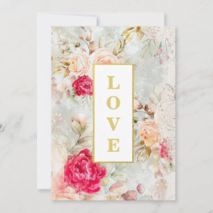 * Romantic Vintage QR AR26 RSVP Floral Wedding Invitation