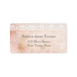 Romantic Vintage Rose and Lace Wedding Label